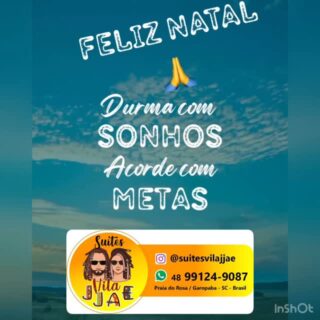 Desejamos tranquilidade e alegria neste momento de parada das correrias de fim de ano! Feliz Natal 🎁🎄 #suitesvilajjae #pousadanapraiadorosa #surflandgaropaba #santacatarina